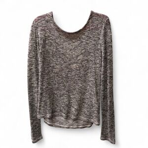 Grey H&M long sleeve top with cut-out detail in the back